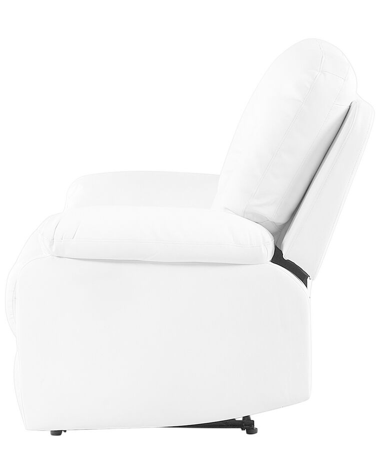 Faux Leather Manual Recliner Chair White BERGEN Beliani.co.uk