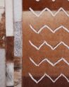 Tapis patchwork en cuir marron 160 x 230 cm HEREKLI_764698