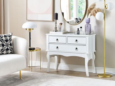 3 Drawer Console Table White LAMAR