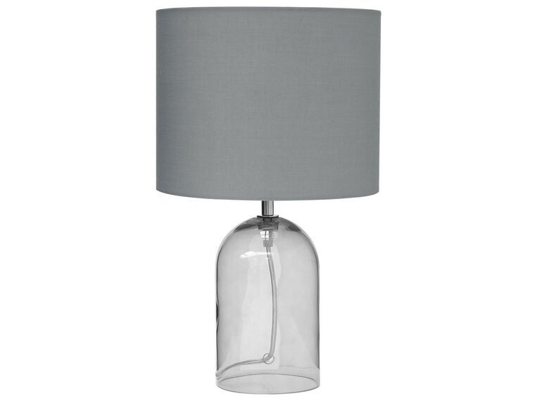 Lampada da tavolo in vetro trasparente e grigio DEVOLL_741408