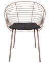 Set of 2 Metal Dining Chairs Beige HOBACK_907832