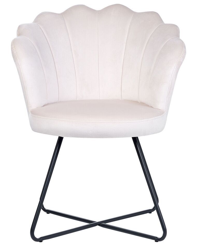 Velvet Armchair Beige LOVELOCK Beliani.de