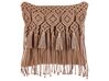 Set of 2 Cotton Macrame Cushions with Tassels 45 x 45 cm Brown BAMIAN_904671