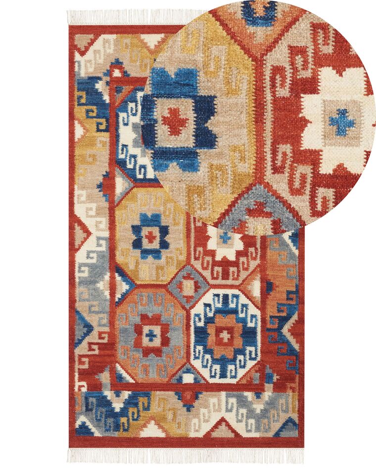 Vlnený kelímový koberec 80 x 150 cm viacfarebný LUSARAT_858487