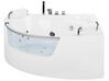 Whirlpool Badewanne weiss Eckmodell mit LED 187 x 136 cm MANGLE_802817