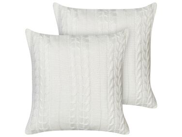 Set di 2 cuscini cotone bianco 45 x 45 cm CADETIA