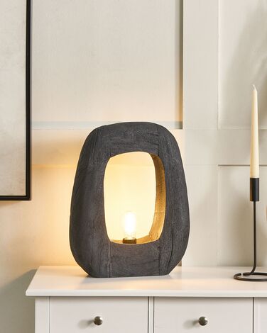 Wooden Table Lamp Black AJAY