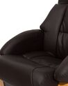 Cadeira de massagem com repousa-pés em pele sintética castanha escura FORCE_697925
