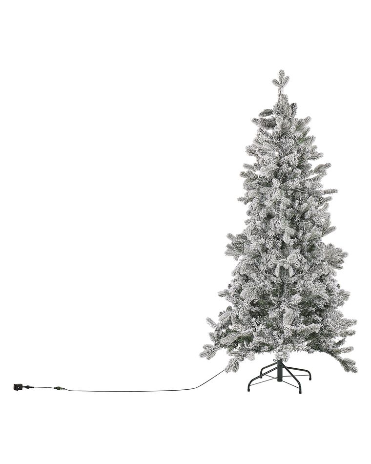 PreLit Snowy Christmas Tree 180 cm White TATLOW Beliani.co.uk