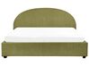 Boucle EU Super King Size Ottoman Bed Olive Green VAUCLUSE_913154