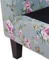 Fabric Wingback Chair with Footstool Floral Pattern Green HAMAR_794168