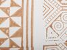 Coussin décoratif à motif géométrique en coton marron clair et blanc 45 x 45 cm MALUS_838584