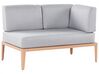 Lounge Set Aluminium heller Holzfarbton 6-Sitzer linksseitig modular Auflagen hellgrau RIMA III_828873