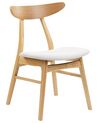 Lot de 2 chaises en bois clair et tissu gris clair LYNN_858543