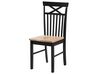 Zestaw do jadalni stół i 4 krzesła drewniany jasny z czarnym HOUSTON_745747