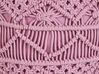 Pufe em algodão macramé rosa 40 x 40 cm KAYSERI_801200