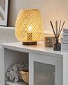 Lámpara de mesa de madera de bambú clara/negro 30 cm BOMU_785038