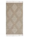 Cotton Area Rug 80 x 150 cm Beige and White KACEM_848940