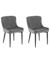 Conjunto de 2 cadeiras estofadas em veludo cinzento SOLANO_752149