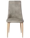 Set of 2 Faux Leather Dining Chairs Light Grey CLAYTON_827718