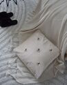 2 welurowe poduszki dekoracyjne motyw pszczół 45 x 45 cm beżowe TALINUM _877958
