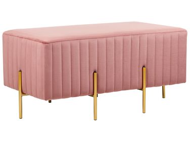 Banco de terciopelo rosa pastel/dorado 93 cm DAYTON