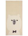 Tapis enfant imprimé ours en coton 80 x 150 cm beige SIMAU_866573
