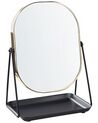 Espejo de maquillaje de metal dorado/negro 20 x 22 cm CORREZE_848301