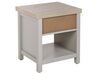 Mesa de noche 1 cajón gris claro/madera clara/plateado 45 x 40 cm CLIO_812274