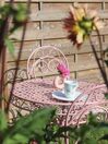 Gartentisch rosa Metall 70 cm rund ALBINIA_836134