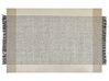 Teppich Wolle beige / schwarz 200 x 300 cm Kurzflor DIVARLI_850113
