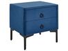 2 Drawer Velvet Bedside Table Blue SEZANNE_795393