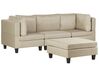 3-Seater Modular Fabric Sofa with Ottoman Beige FEVIK_769868