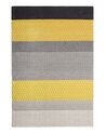 Teppich Wolle grau / gelb 160 x 220 cm Streifenmuster Kurzflor AKKAYA_750893
