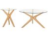 Conjunto de 2 mesas em madeira clara e tampo de vidro temperado VALLEY_868720