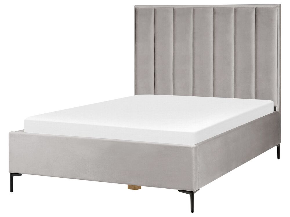 Schlafzimmer komplett Set 3-teilig grau 140 x 200 cm SEZANNE | Beliani.ch