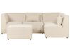 Left Hand 4 Seater Modular Jumbo Cord Corner Sofa with Ottoman Beige LEMVIG_875158