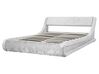 Zamatová posteľ s úložným priestorom 160 x 200 cm strieborná AVIGNON_735174
