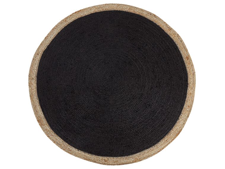 Vloerkleed jute zwart ⌀ 120 cm MENEMEN_843989