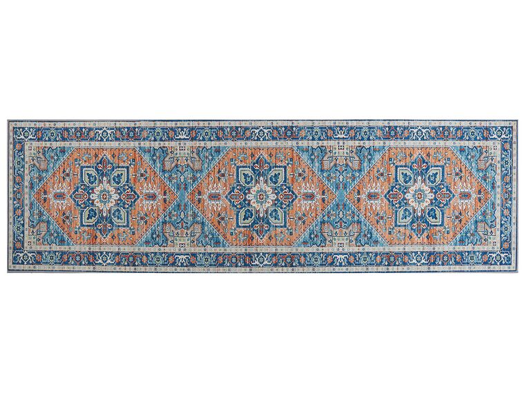 Koberec 60 x 200 cm modrý/oranžový RITAPURAM_831644