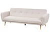 3 Seater Fabric Sofa Bed Beige FLORLI_905834