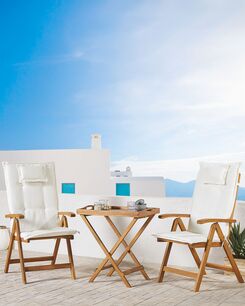 Puutarhatuolit 2kpl luonnonvalkoisilla pehmusteilla JAVA