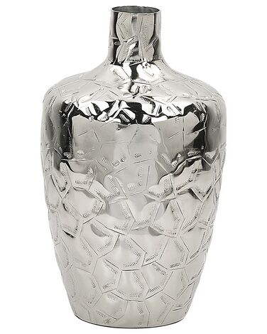 Vaso decorativo em alumínio prateado 39 cm INSHAS