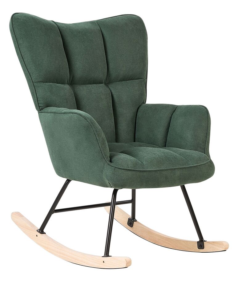 Cadeira de baloiço em tecido verde escuro OULU_855471