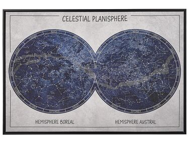 Zarámovaný obraz na plátně souhvězdí 63 x 93 cm modrý GRIZZANA