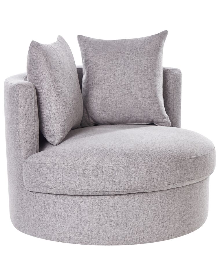 Swivel Fabric Armchair Grey DALBY_906449