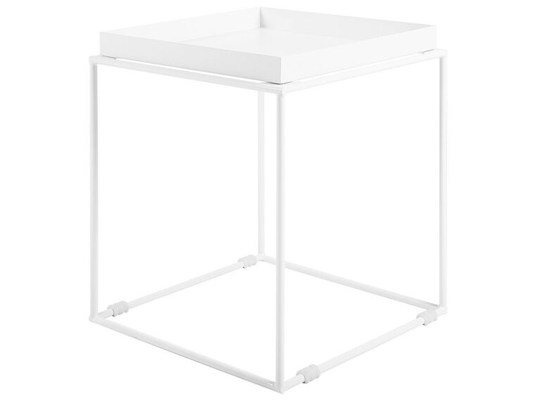 Tavolino moderno in metallo bianco 38 x 38 cm SAXON_733152