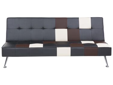 Faux Leather Sofa Bed Black OLSKER