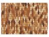Tapis patchwork en cuir maron 140 x 200 cm DIGOR _851133