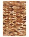Tapis patchwork en cuir maron 140 x 200 cm DIGOR _851133